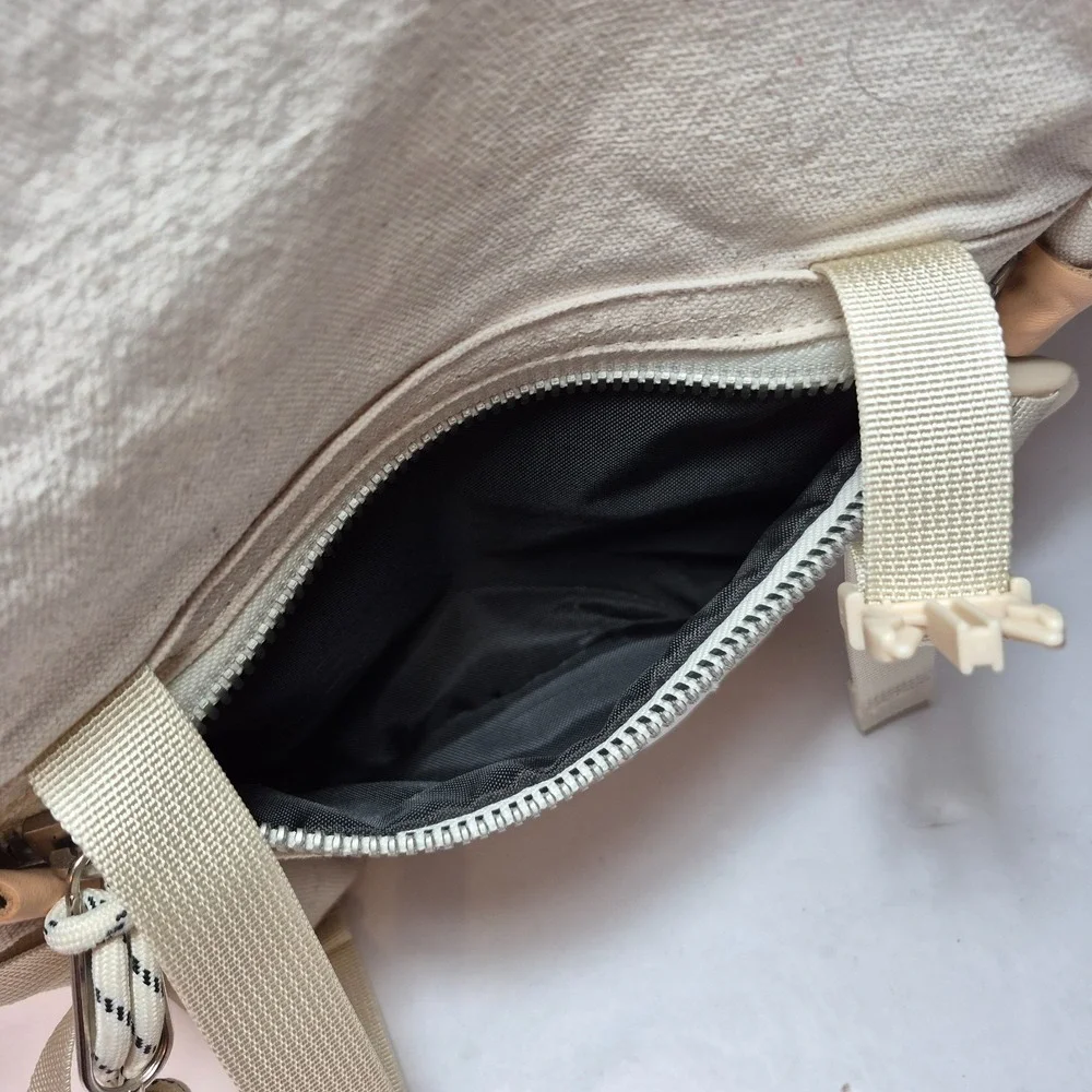 Topo Designs Rover Pack Mini Canvas Backpack Cream Canvas Black Interior